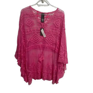 Vince Camuto NWT Azalea Pink Lightweight Sheer Blouse Cover up Size 0/S